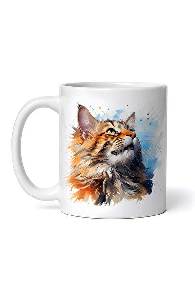 OEM Εξατομικευμένη λευκή κούπα, Wild Cat, INOVATIX®. 330ml