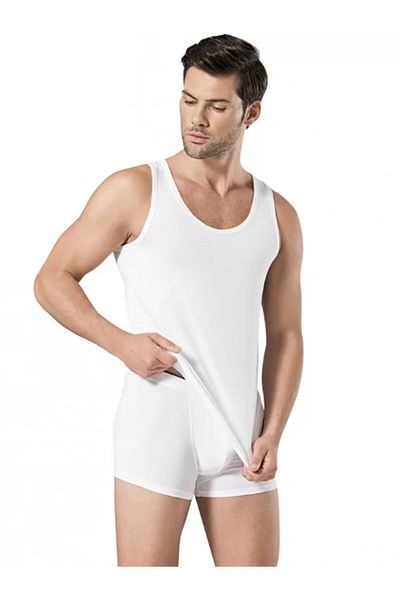 Pierre Cardin Men's Underwear 2 Piece White Cotton & Modal Singlet - Boxer Set O1.L0.I2.Vpc.01