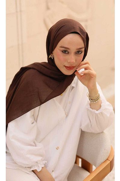 AMİNENESİL Light Brown Colored Modakaşmir Neo Cotton Shawl