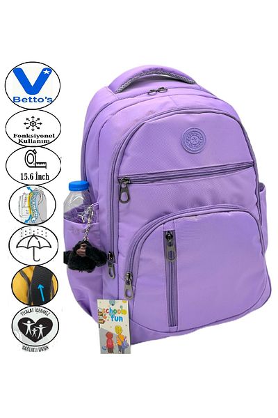 Harmela 1710 Water Resistant School Backpack Unisex Daily School Bag Lilac
