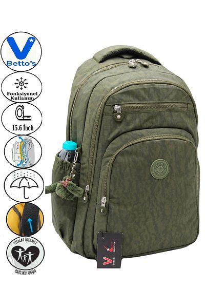 Harmela 1800 Water Resistant Casual School Backpack Unisex School Bag Khaki