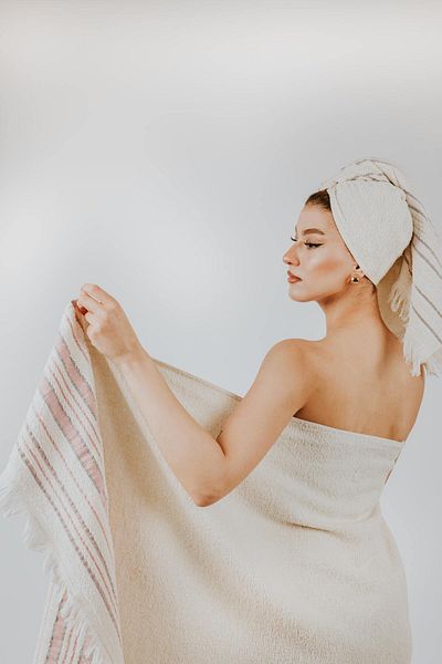 Elaganya Natural Woven Towel for Spa, Hammam, Beach and Daily Use 50X90 70X140