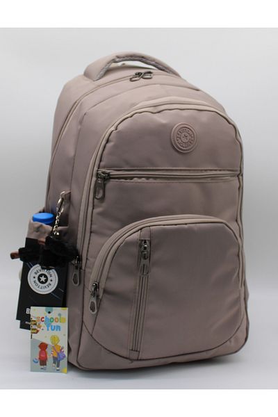 Harmela 1710 Water Resistant School Backpack Unisex Daily School Bag Mink