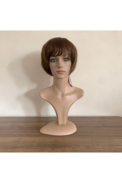 papatya peruk Kumral Perçemli Kısa Sentetik Peruk