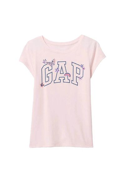 GAP V-hs Ss Logo Tee Powder για κορίτσια T-shirt 721891001