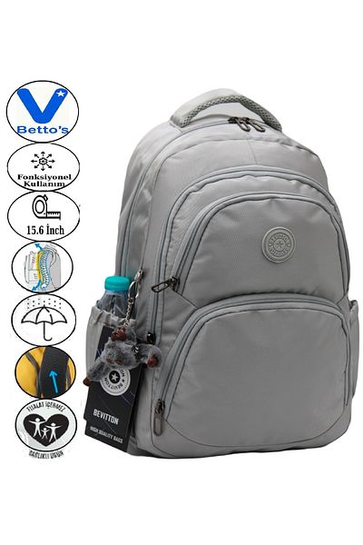 Harmela 34600 Water Resistant Casual School Backpack Unisex School Bag Gray