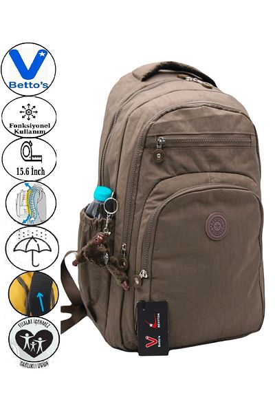 Harmela 1800 Mink Water Resistant Daily School Backpack Unisex School Bag