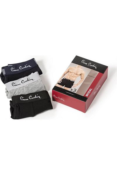 Pierre Cardin Men's Underwear Boxed 3 Pieces Cotton & Modal Multicolor Boxer Set O1.L0.I2.Vpc.12