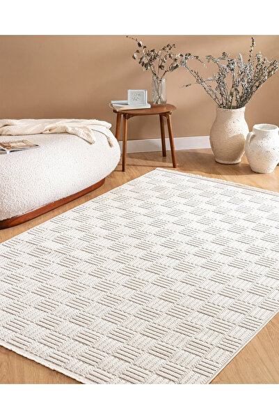 Dinarsu Turgut Halı Mira Modern Geometrik Desenli Dokuma Halı Şık Dayanıklı v...