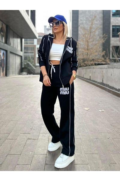 Kokoşum Butik 5645 Σετ με φερμουάρ M-U Raster Μαύρο
