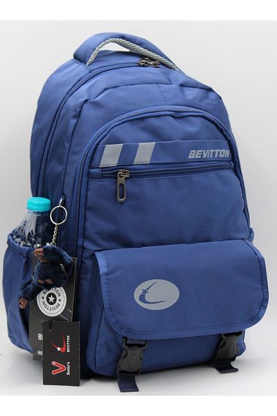 Harmela 34300 Water Resistant Casual School Backpack Unisex School Bag Navy Blue