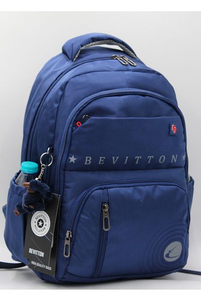 Harmela 34400 Water Resistant Casual Backpack Unisex School Bag Navy Blue