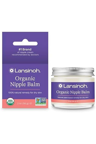 Lansinoh Organic Nipple Balm, USDA Certified, Soothes Sore Nipples, Lanolin Free, Safe for Mom and B