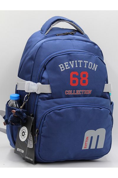 Harmela 34500 Daily School Backpack Unisex School Bag Navy Blue-Grey
