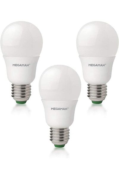 MEGAMAN Set of 3 LED Bulbs, E27, 9.5 W, 810ml, 4000k, 15,000 Hours, Cool White, Energy Class A