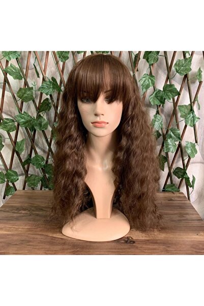 papatya peruk Açık Kahve Kahküllü Kıvırcık Uzun Sentetik Peruk