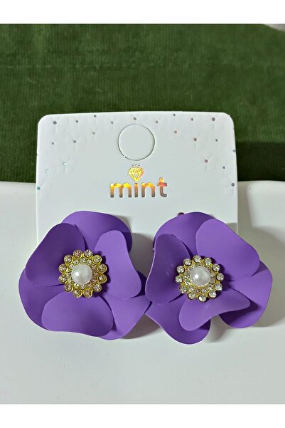 mos&more Renkli Çiçek Taşlı Kadın Küpe