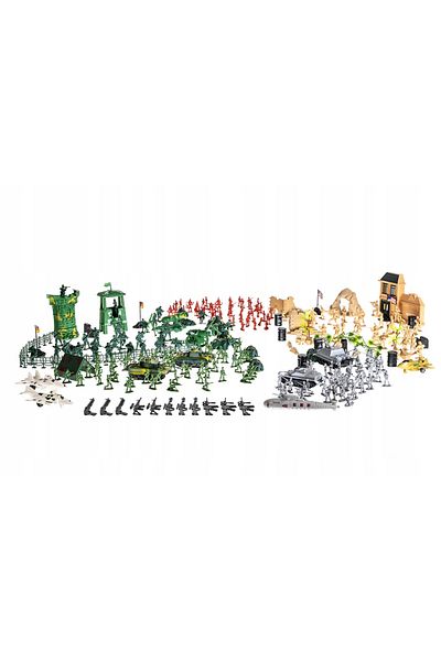 zola Set of military figurines, with tanks, tents, casemates