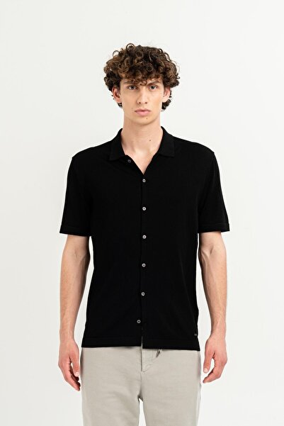 GMG FIRENZE Мъжка риза Florence Black - мандаринен яка, редовна кройка GU24MS...