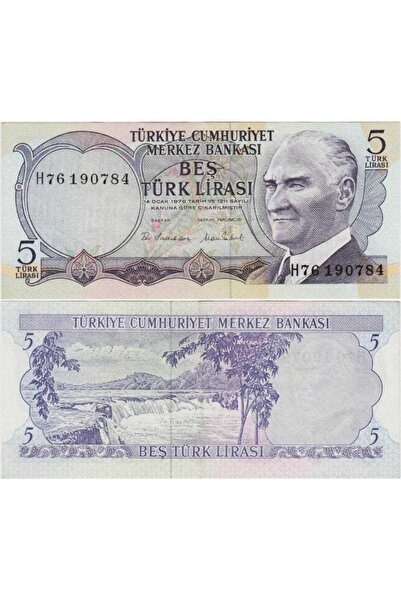 Banknoting 6. EMİSYON 2. TERTİP 5 LİRA K76 358421 SERİ NOLU ESKİ KOLEKSİYONLU...