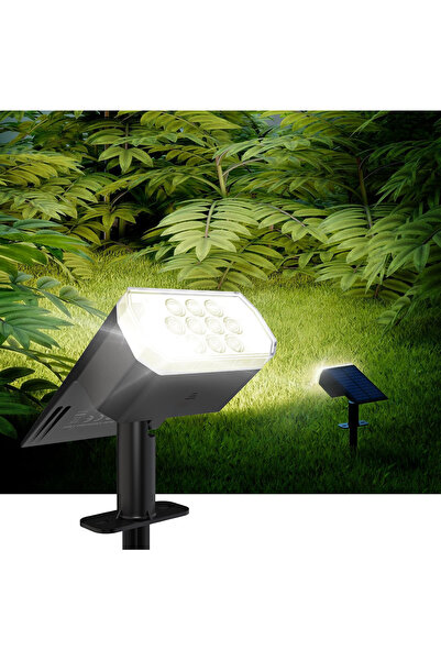ROBEVE Bahçe Aydınlatması 10 Ledli Duvar ve Yere Uyumlu Güneş Enerjili Led Iş...