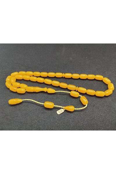 İskeçe Exclusive Mehmet Mercan Master Artifact Made from Habbeden Moire Tightening Amber Certified 7906