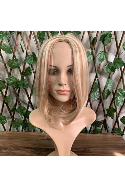 papatya peruk Işıltılı Sarı Düz Kısa Sentetik Peruk