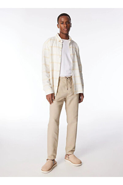 GMG FIRENZE Gmg Fırenze Lastikli Bel Dar Paça Regular Fit Vizon Erkek Pantolon GU24MSS01013