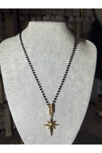 XUPING JEWELRY 18K yıldız detaylı boncuklu çelik kolye paslanmaz kararmaz
