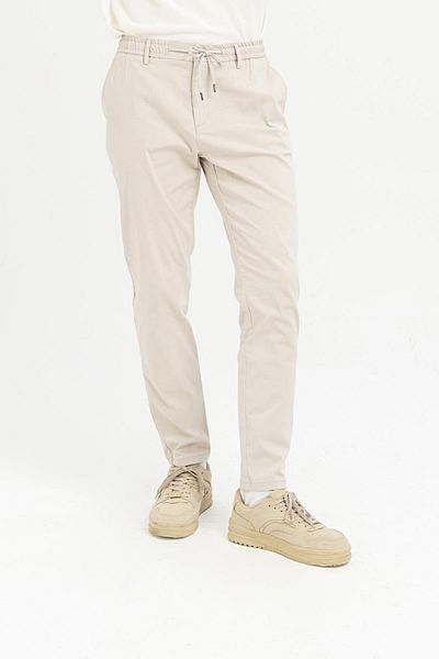 GMG FIRENZE Beige Men's Trousers - Standard Waist, Regular Fit Gu24mss01015