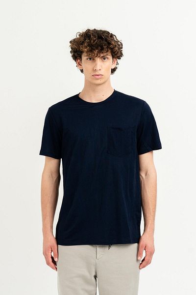 GMG FIRENZE Slim Fit Men's T-Shirt with Chest Pocket and Crew Neck