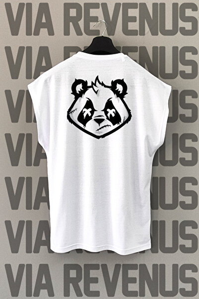 Vordevia Tricou sport cu mânecă zero cu imprimeu Panda X