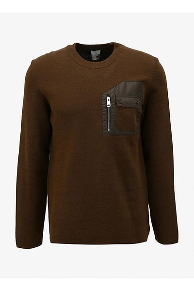 GMG FIRENZE Crew Neck Zipper Detailed Knitwear Men's Sweater