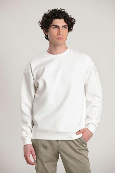 GMG FIRENZE Fırenze Ecru Men's Sweatshirt - Crew Neck, GU23MFW08018