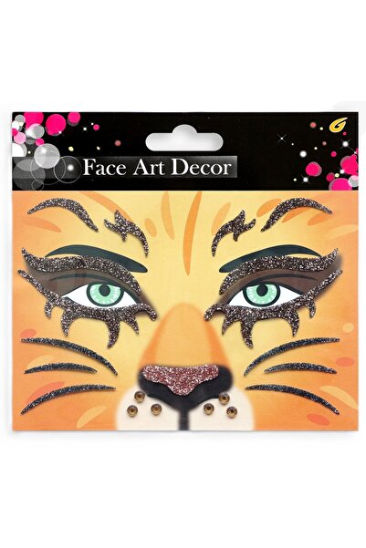 Flippy Temporary Face Sticker for Makeup, Face Art, Halloween, Theater, Lion Model, Orange