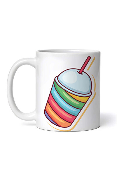 OEM Cană albă personalizată, milkshake curcubeu, Inovatix®. 330 ml