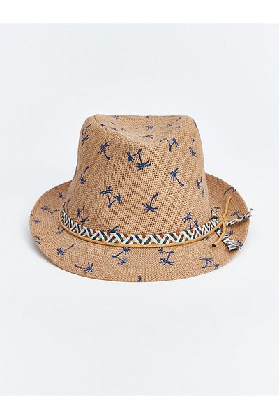 LC Waikiki Printed Boy's Straw Fedora Hat