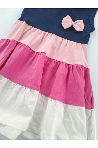 Butik Girl's Summer Dress Colorful Combed Cotton Fabric