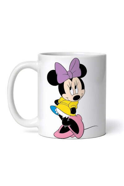 OEM Cană albă personalizată, Minnie cu fundă pe cap, Inovatix®. 330 ml