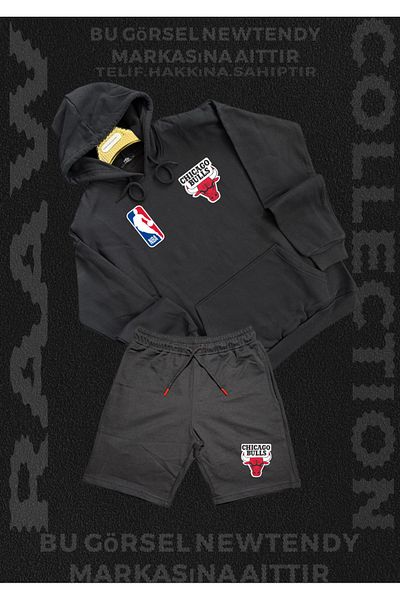 Minikelya Chigago Bulls Fan Combo Hoodie Combed Cotton Shorts Bottom Top Suit 2 Items