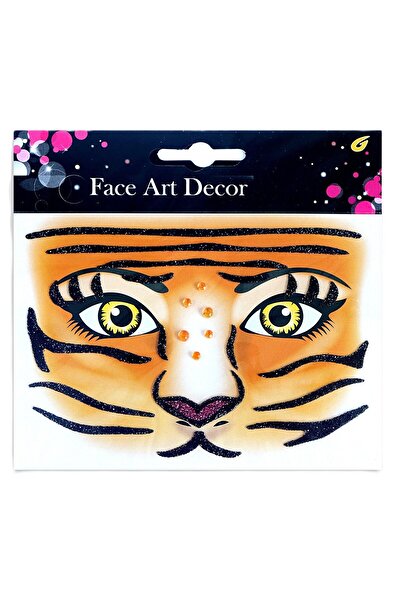 Flippy Temporary Face Sticker, Flippy, Makeup, Face Art, Halloween, Theatre, Tiger Model, Brown