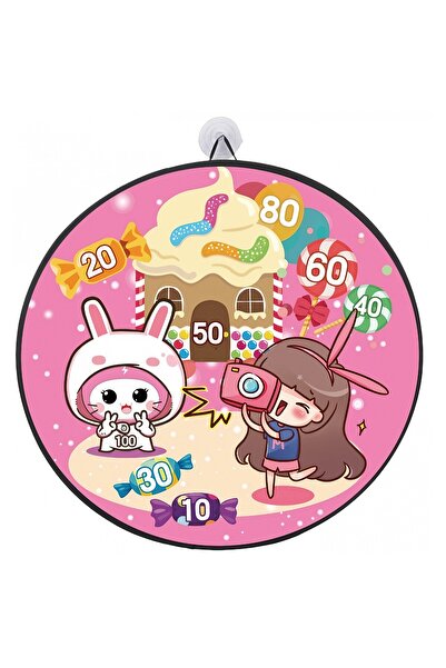 Flippy Darts Game for Children - Foldable 36.5 cm Board, 8 Velcro Balls + 2 Light-Up, Lollipop Patte