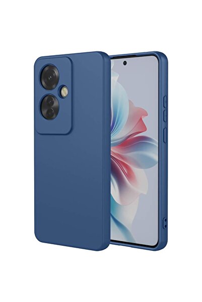 Flippy Protective Case for Oppo Reno 11 F — Liquid Silicone, Microfiber Interior, Blue