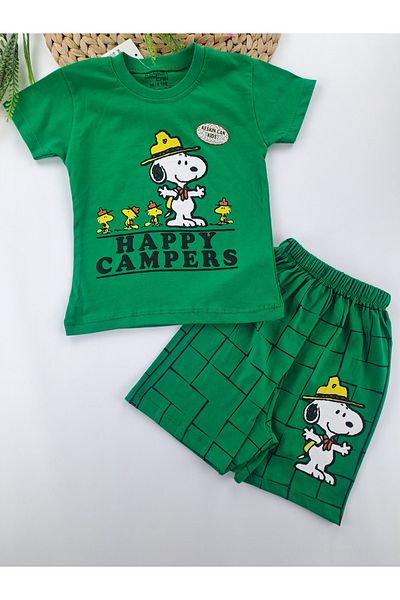 Butik Boy's Summer Shorts T-Shirt Double Suit Printed