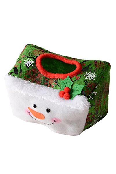 Flippy Decorative Napkin Box, Snowman, Christmas Theme, 16 x 10 cm, Green