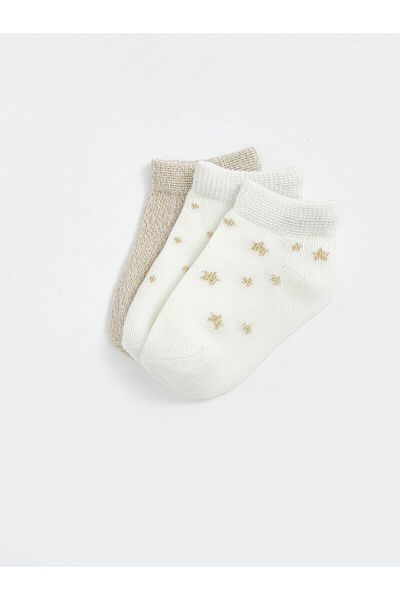 LC Waikiki Embroidered Baby Girl Booties Socks 3-Piece