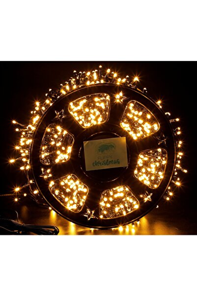 OEM Instalatie Craciun liniara cu transformator, 50m, alb cald, 2000 LED-uri, fir negru, 8 jocuri de l