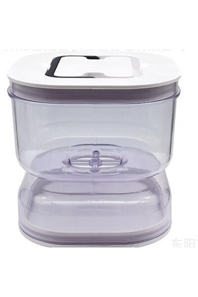 Flippy Pickle Jar with Liquid Separator, Airtight, Heat-Resistant, Hourglass Type, 1400 ml, ABS, Whi