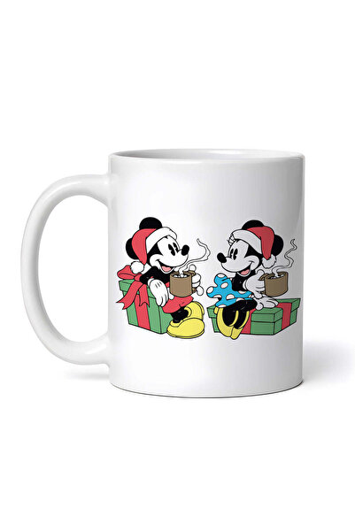 OEM Cană albă personalizată, Mickey Mouse la ceai cu Minnie, Inovatix®. 330 ml
