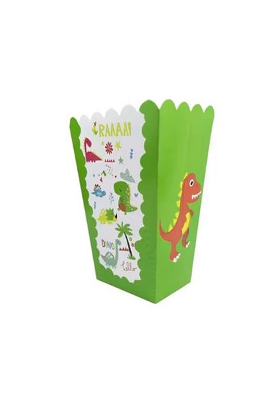 OEM Set of 6 Popcorn Boxes Dino Park Collection, 9 x 13 cm, Cardboard, Multicolor